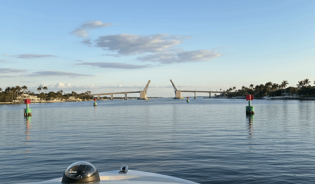 Intracoastal Waterway navigation with channel markers