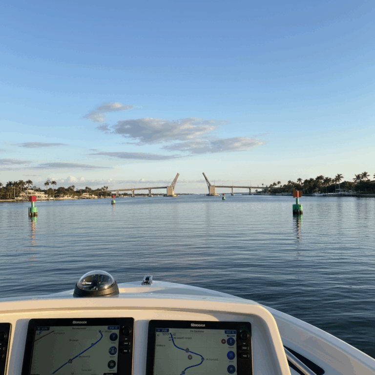 Intracoastal Waterway navigation with channel markers