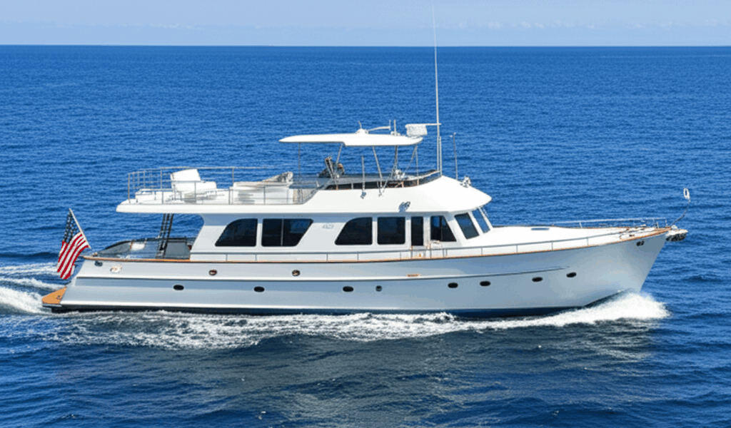 American Tug 485 luxury trawler yacht cruising